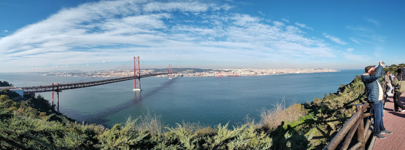 View at the 25 de Abril Bridge.